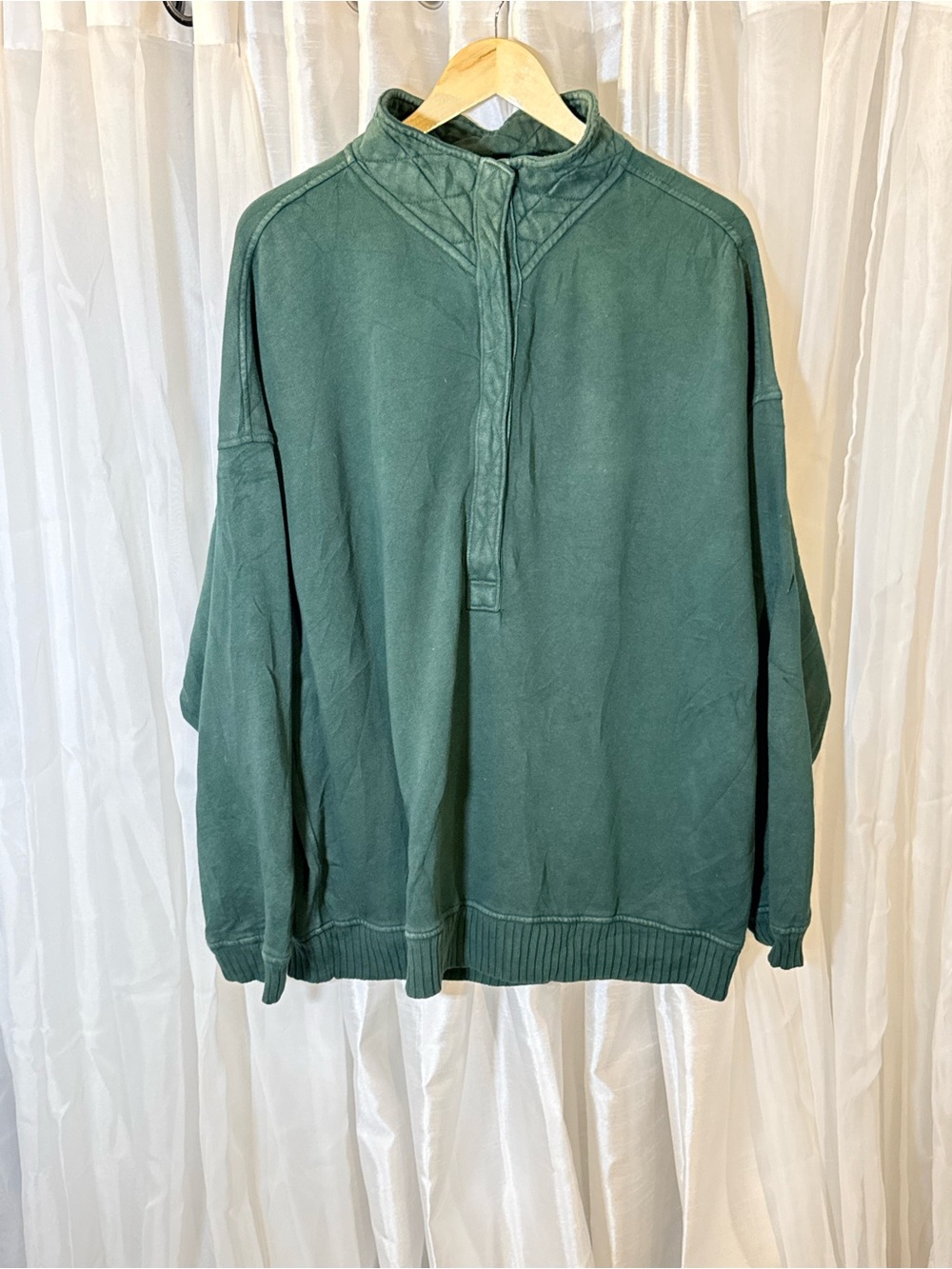 aerie Forest Green Quarter-Zip Pullover